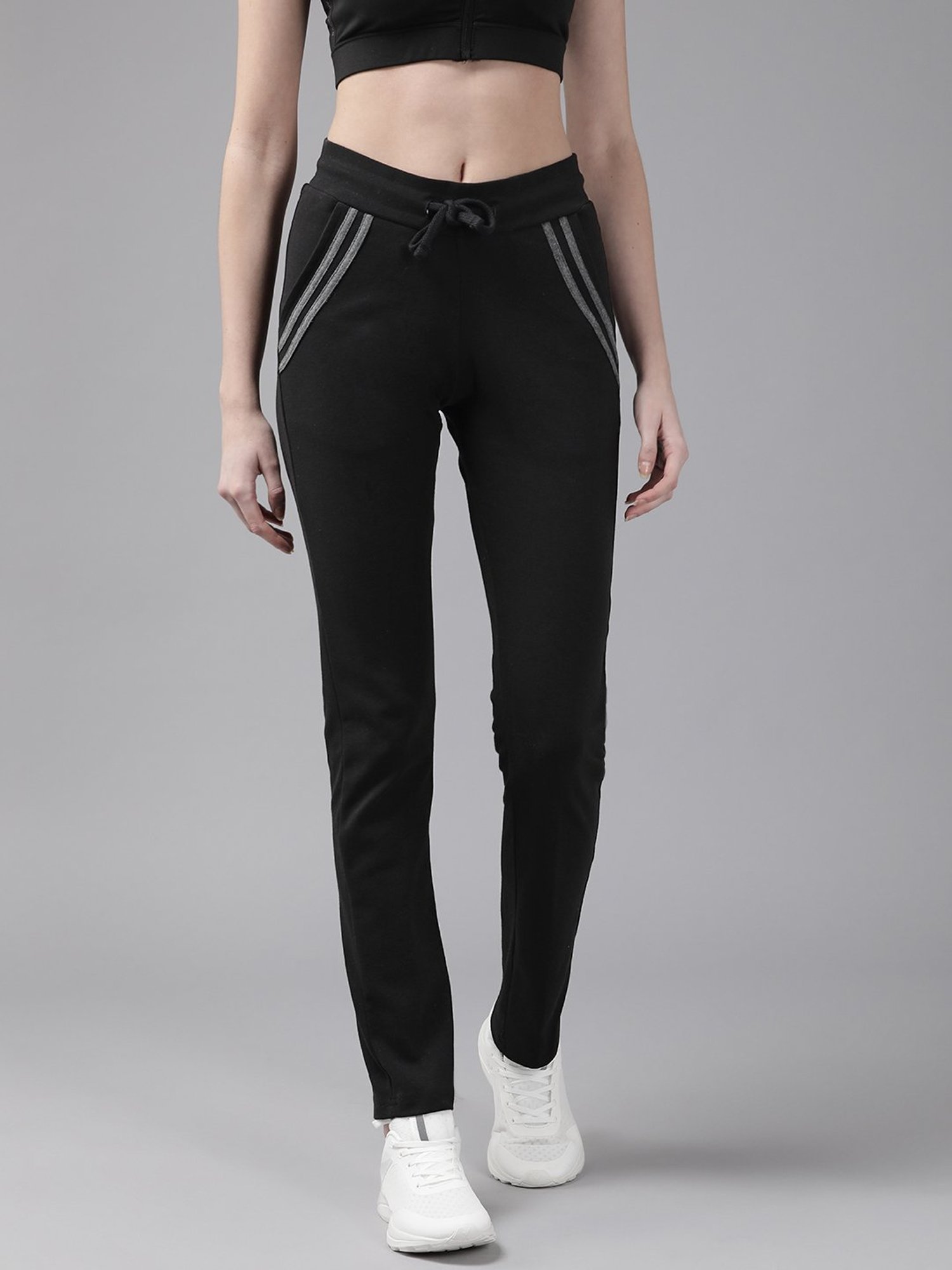Cayman Black Mid Rise Track Pants