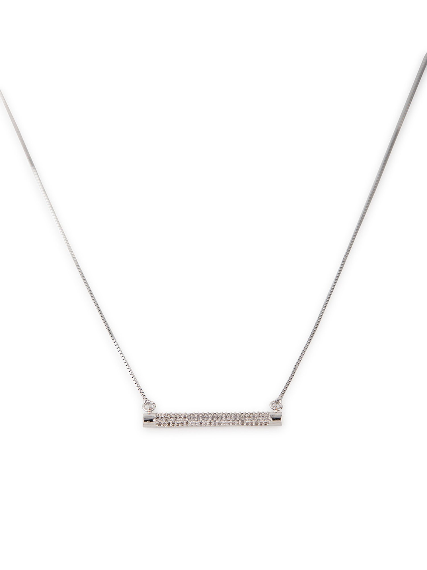 Prita by Priyaasi Sparkling Silver-Plated Necklace