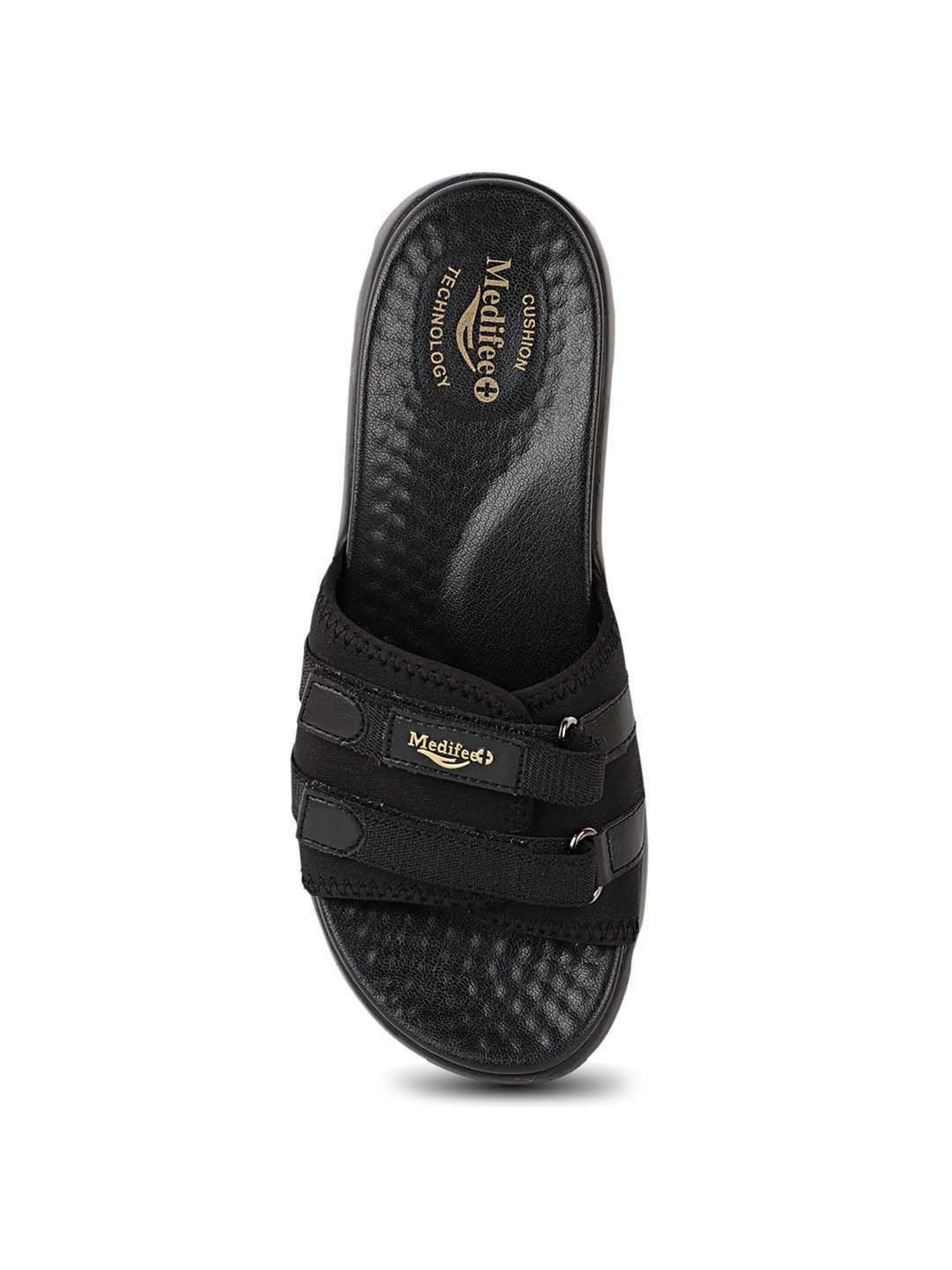 MediFeet Women's Core Black Casual Wedges