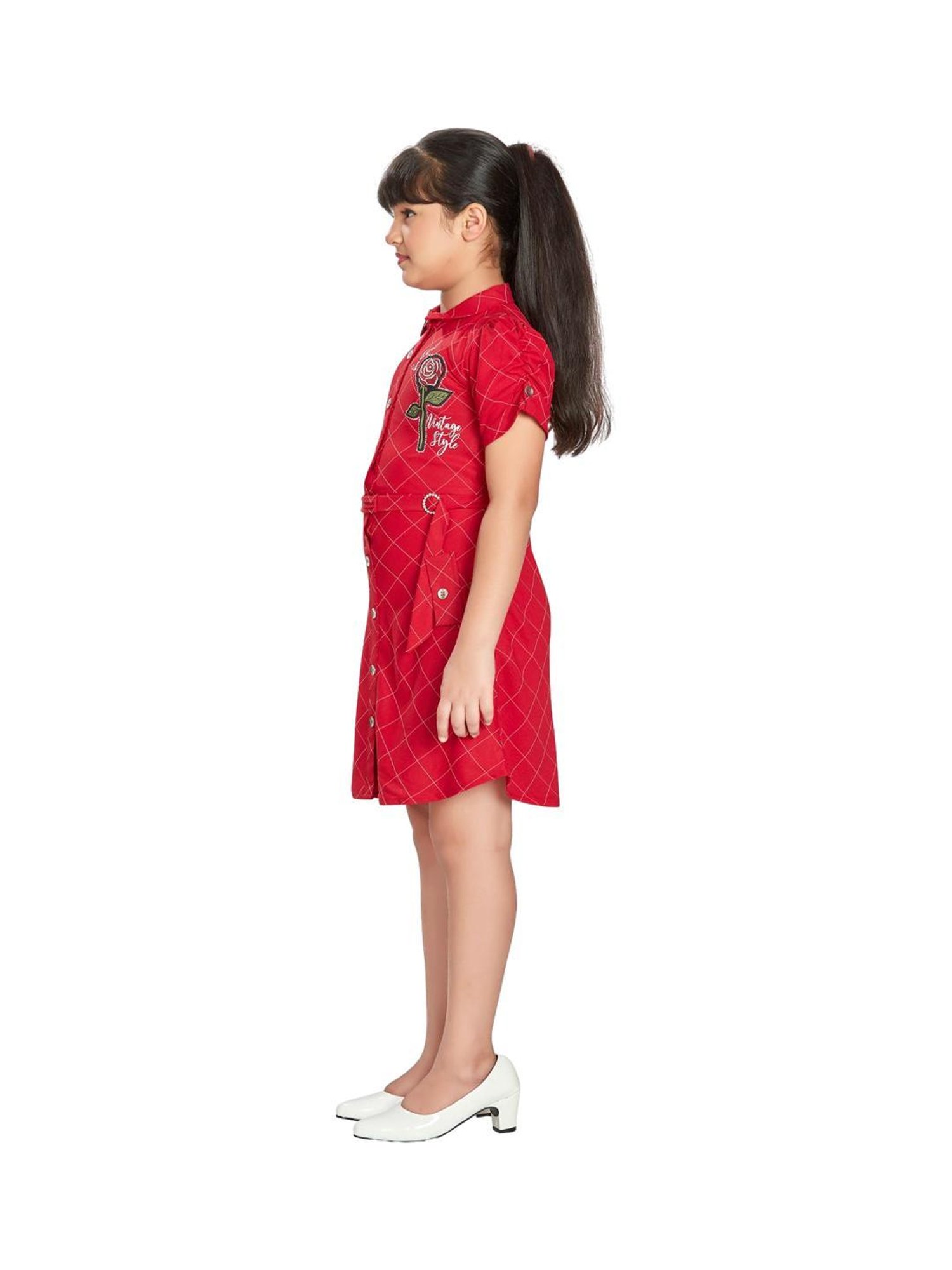 Peppermint Kids Red Chequered Dress