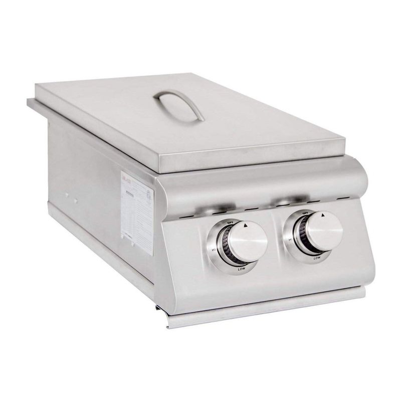 Blaze Grills 12,000 BTU Built-In Stainless Steel LTE Outdoor Double Side Burner with Drip Tray, Natural Gas