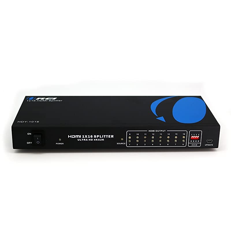 1x16 2.0 HDMI Splitter 2 Ports with Full Ultra HDCP 2.2, 4K at 60Hz & 3D Supports EDID Control - HDY-1016