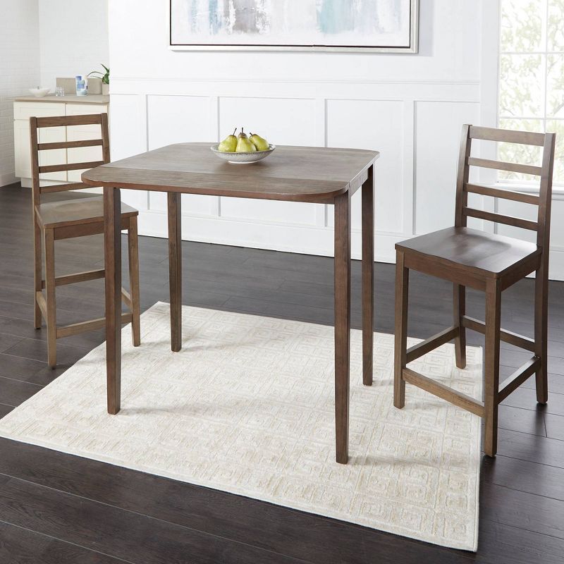Table and 2 Chairs Dining Set Brown - Silverwood