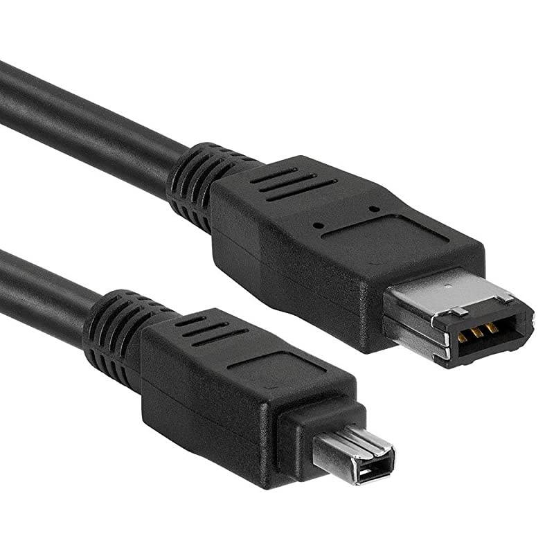 IEEE 1394 Firewire 400 iLink 6 Pin to 4 Pin IEEE1394 64 Length 6FT for PC Mac DV 6 Foot 6 Feet Black Friday November Cyber Monday Sale