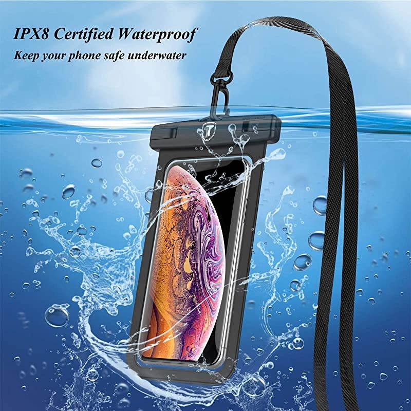Waterproof Phone Pouch For iPhone 11 Pro Max 11 XS XR Samsung Galaxy Note 20 Ultra 10+ 9 A01 A10E A11 A20 A21 A30 A51 A71 5G J3 J7 S20+ S10 S9 2Pack Waterproof Case Cellphone Dry Bag Lanyard