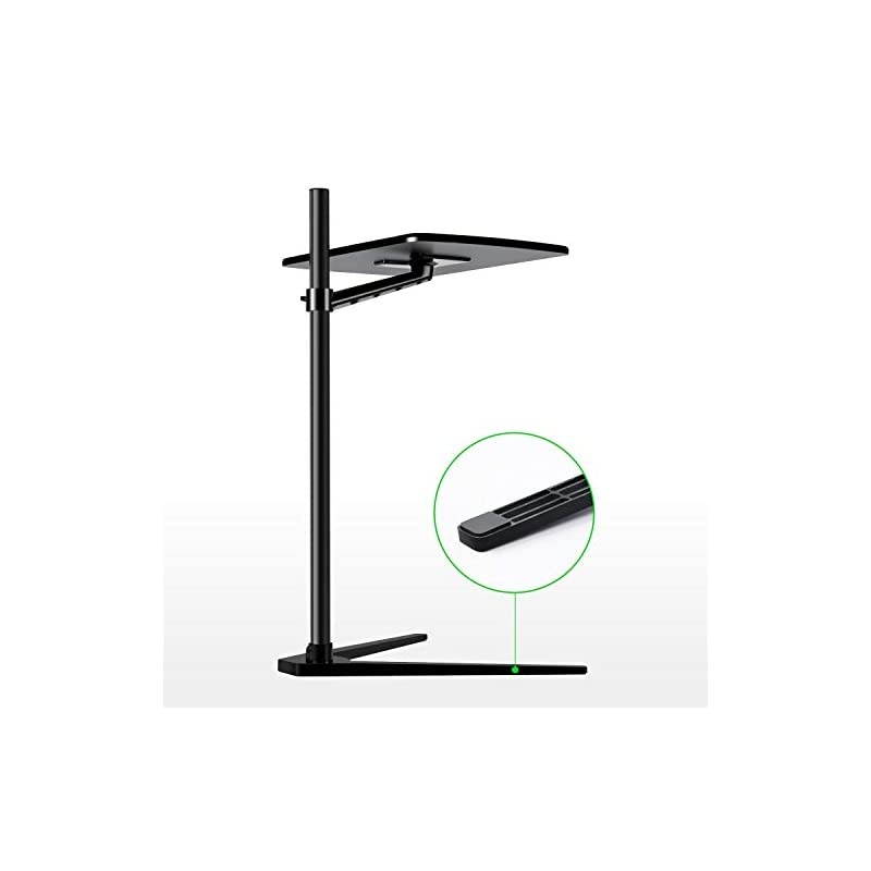 Floor Stand for Laptop Aluminum Height Adjustable Table for Bed Sofa Upgraded and Reinforced ChassisApplicable to All Laptop Notebook Tablets Pad Projector Camera Blackc