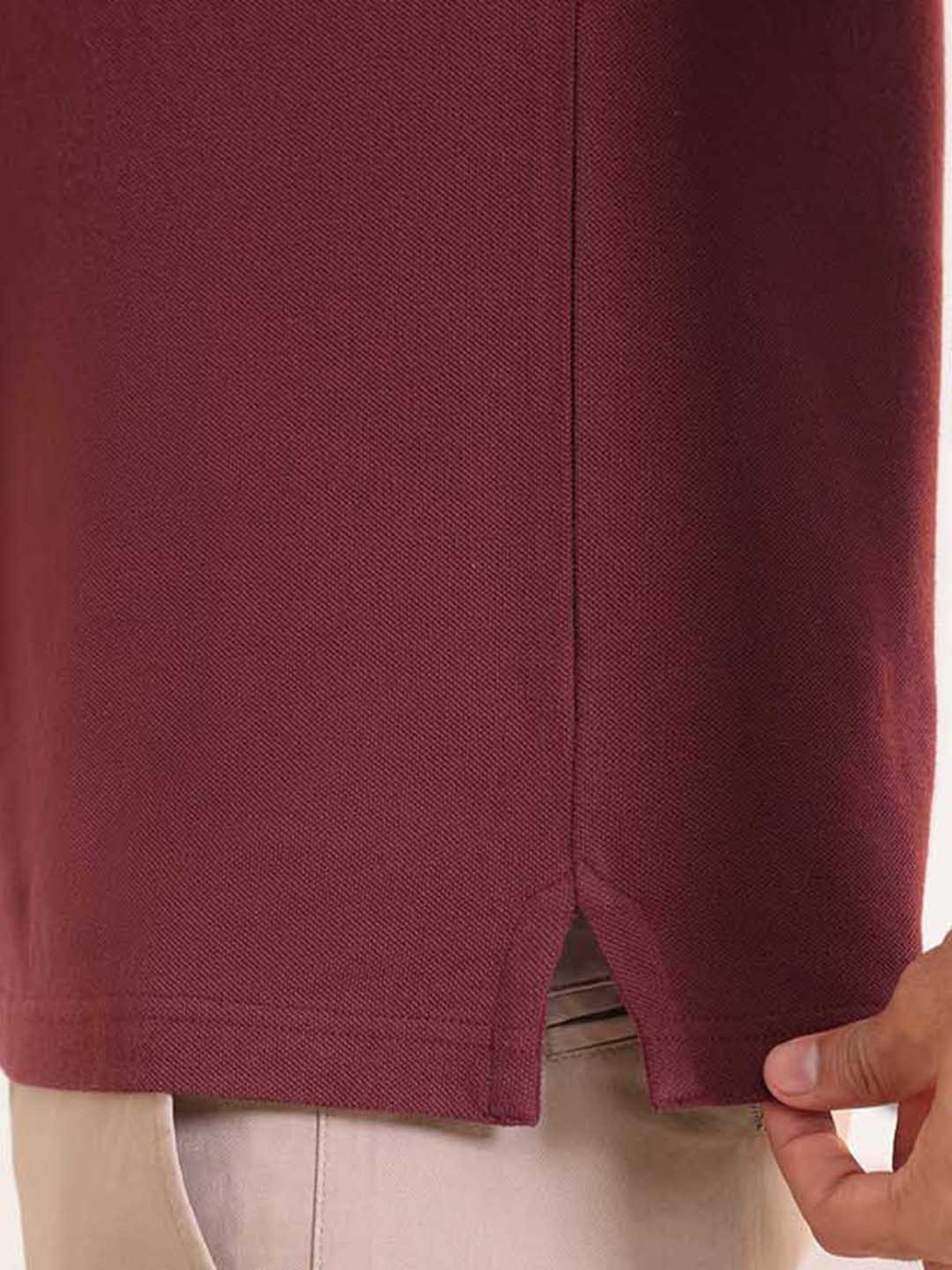 SUBTRACT Maroon Regular Fit Cotton Polo T-Shirt