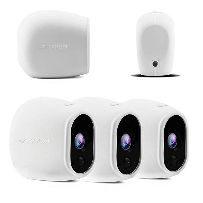Skins Compatible for Arlo Security Cameras, Taken Protective Cover Case for Arlo HD Wireless Camera, for Netgear Accessories (3 Pack, White)