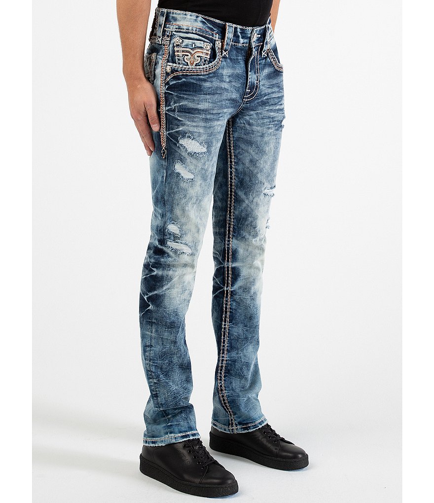 Rock Revival Alternate Straight-Fit Distressed Verdugo 32 Jeans