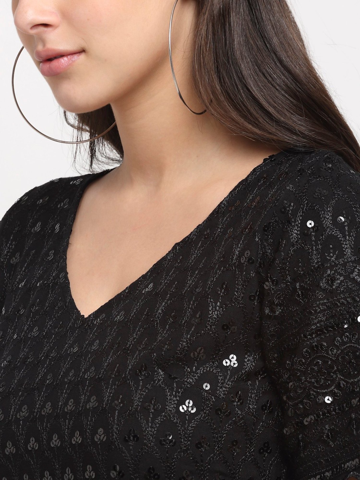 BRINNS Black Embellished A Line Dress