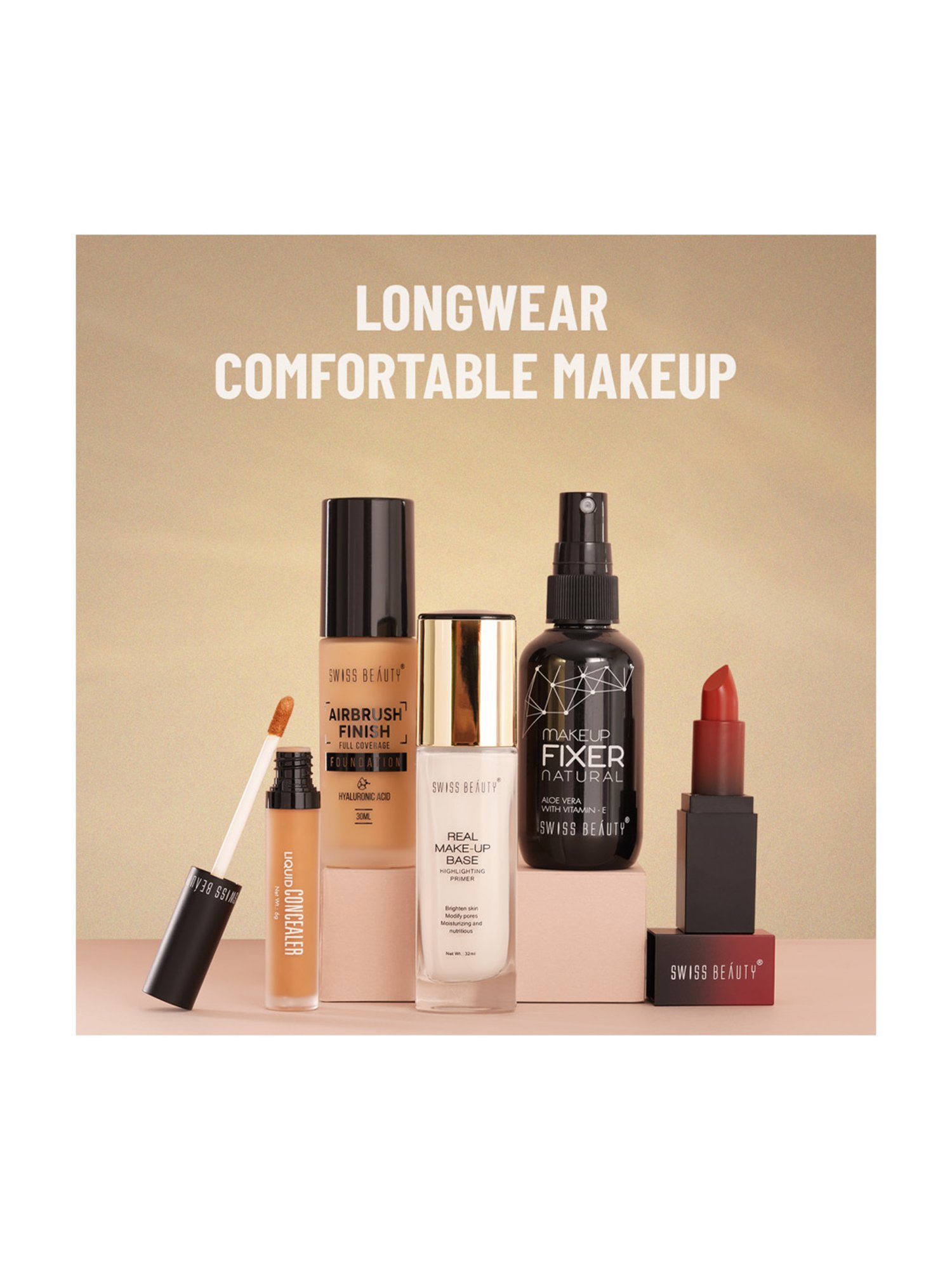 SWISS BEAUTY Real Make-Up Base Highlighting Primer Golden Tint - 32 ml