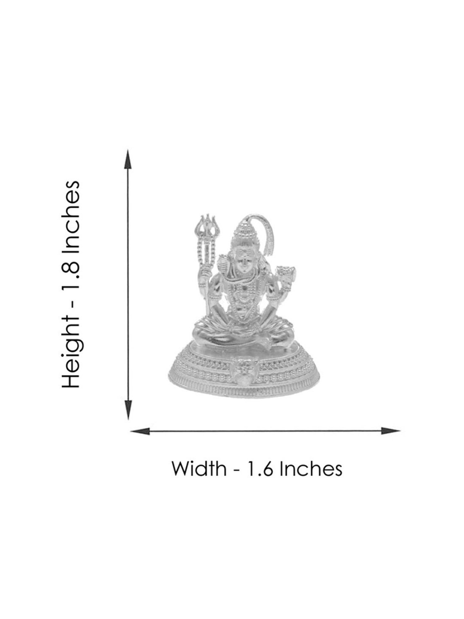 Sri Jagdamba Pearls 0.8 Silver Lord Shiva Divine Idol - 26 gm