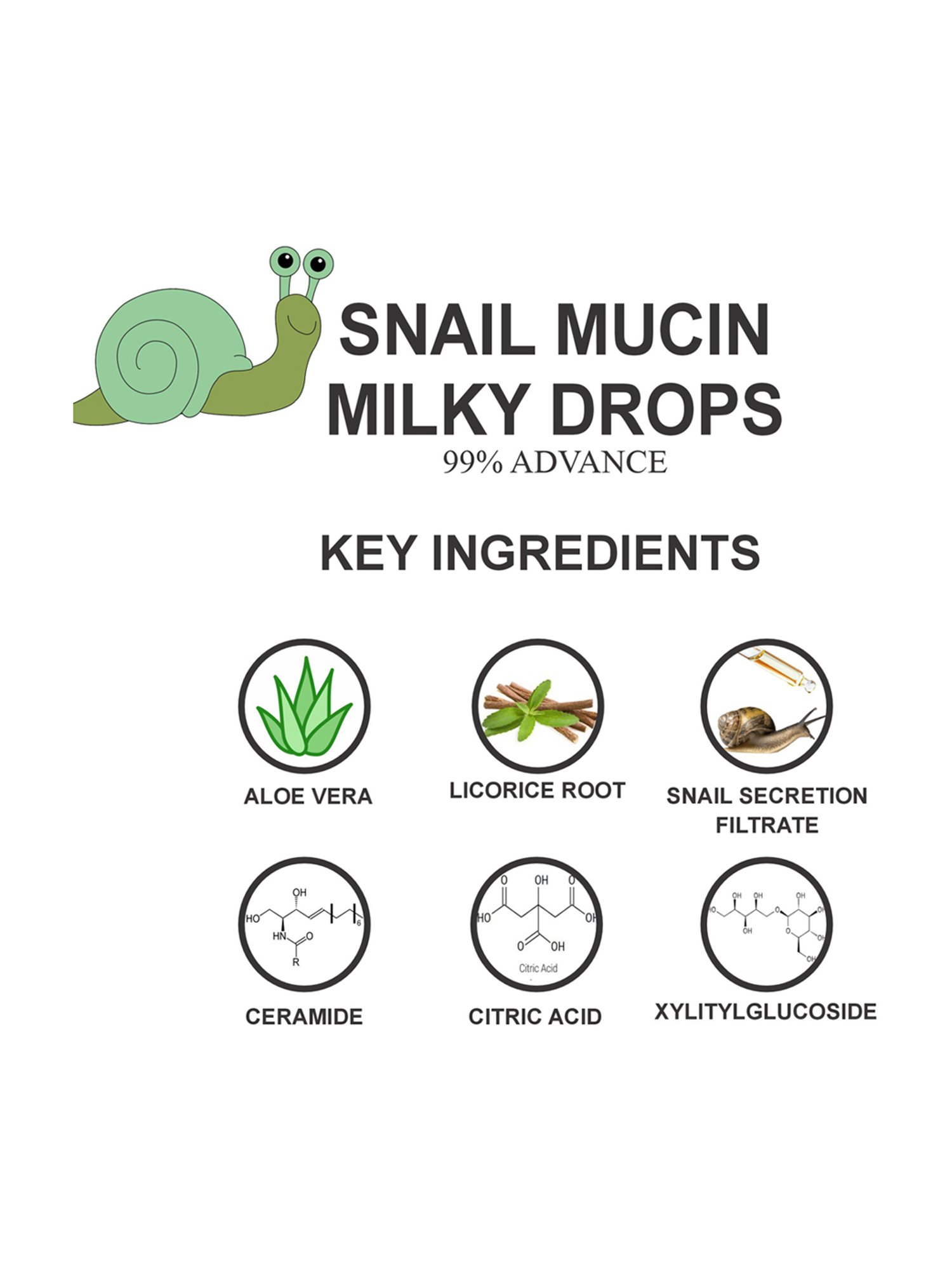 Love Earth Snail Mucin Milky Drops Face Serum - 30 ml