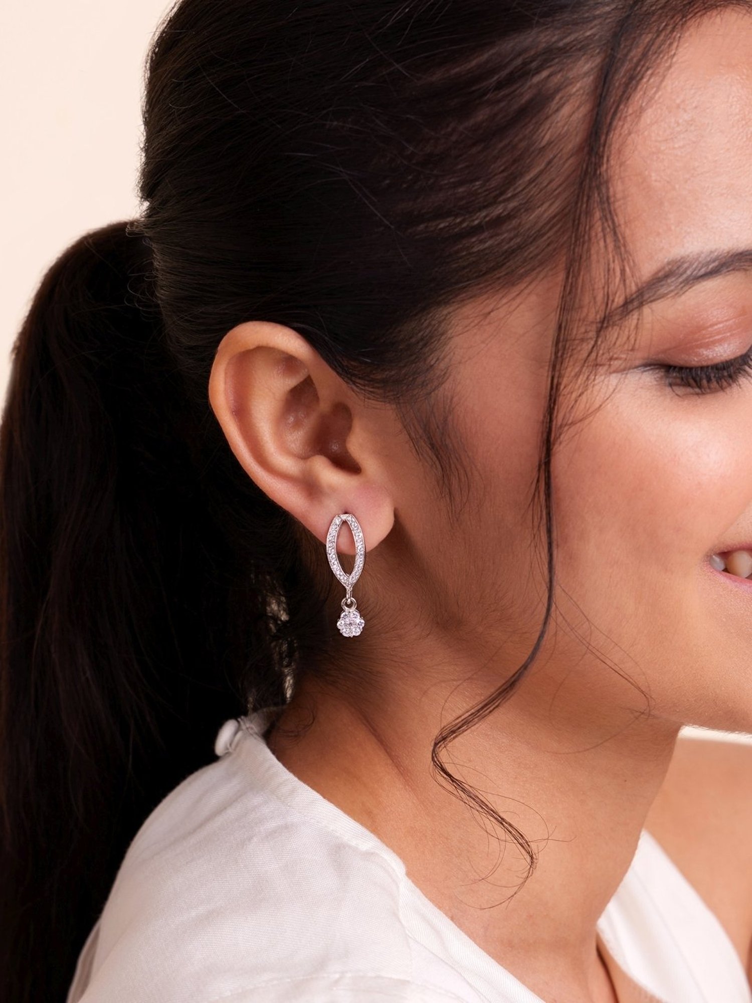 March by FableStreet 92.5 Sterling Silver Dro Earrings for Women