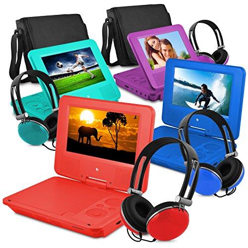 Ematic EPD707RD 7-Inch Portable DVD Player with Matching Headphones and Bag (Red)