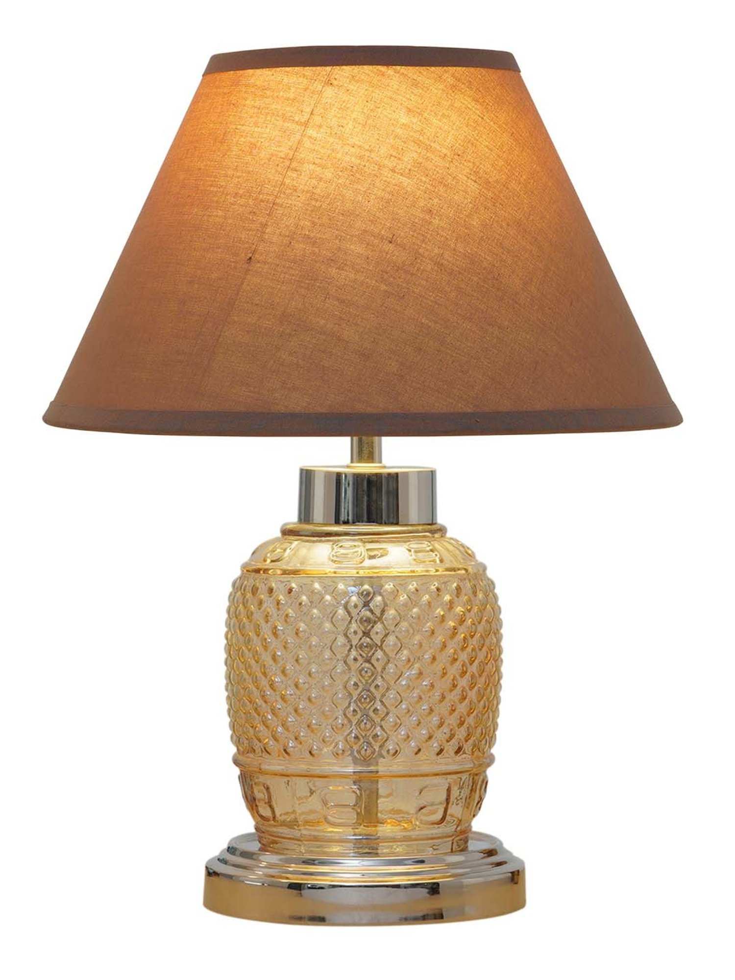 Kapoor E Illuminations 'Sanna' Brown & Antique Gold Glass Table Lamp - Set of 1