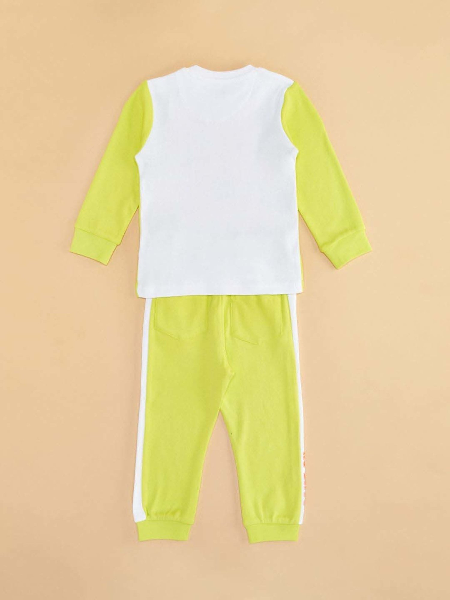 Pantaloons Baby Lemon Yellow & White Cotton Cut N Sew Full Sleeves Top Set