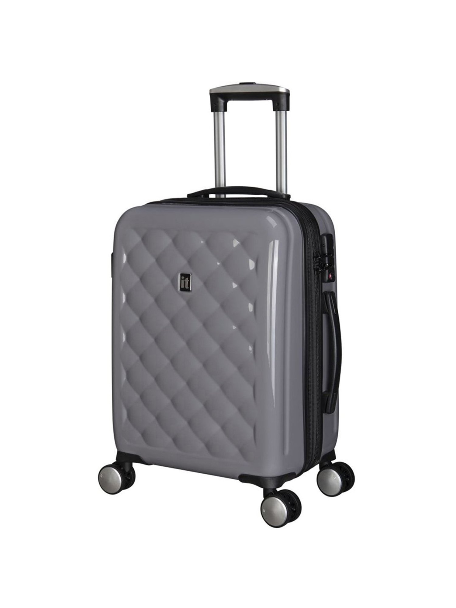 it luggage Fashionista Glossy Grey Cabin-20 inches Expandable Hardsided Trolley Bag with TSA Lock