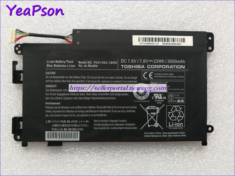 7.6V 3000mAh PA5156U-1BRS Laptop Battery For Toshiba Satellite Click W35DT Series W35DT-A3300 Notebook computer