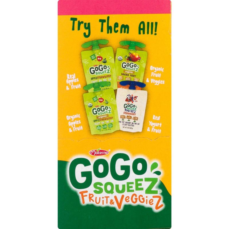 GoGo squeeZ Fruit & VeggieZ, Variety Peach/Strawberry - 3.2oz/12ct