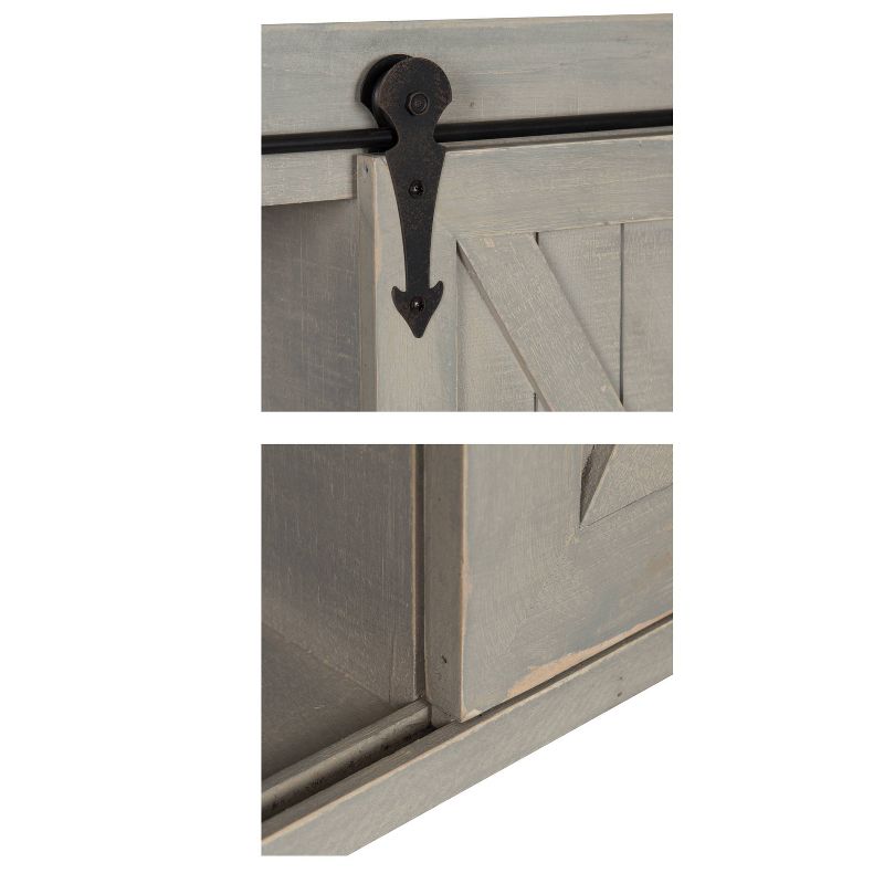 Decorative Wood Wall Storage Cabinet with Sliding Barn Door Rustic Gray - Kate & Laurel All Things Decor