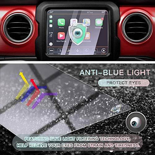 for 2018 2019 2020 Jeep Wrangler JL 2020 Jeep Gladiator JT Center Control Touchscreen Navigation Touch Screen Protector HD Clear Tempered Glass 9H Scratch Resistance 84IN