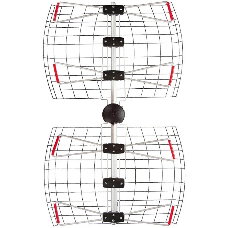 Direct 4Element Bowtie TV Antenna 60 Miles Range MultiDirectional Indoor Attic Outdoor Applications AllWeather Mounting Hardware Adjustable Mast Clamp 4K Ready Silver DB4e