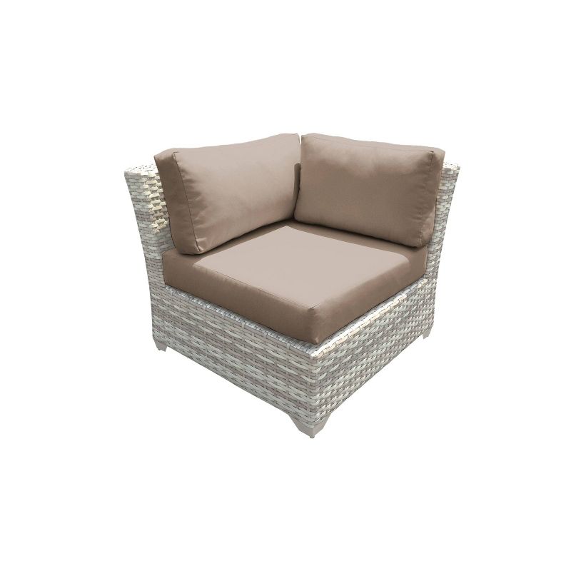 Fairmont 7pc Patio Sectional Seating Set with Cushions - Wheat - TK Classics