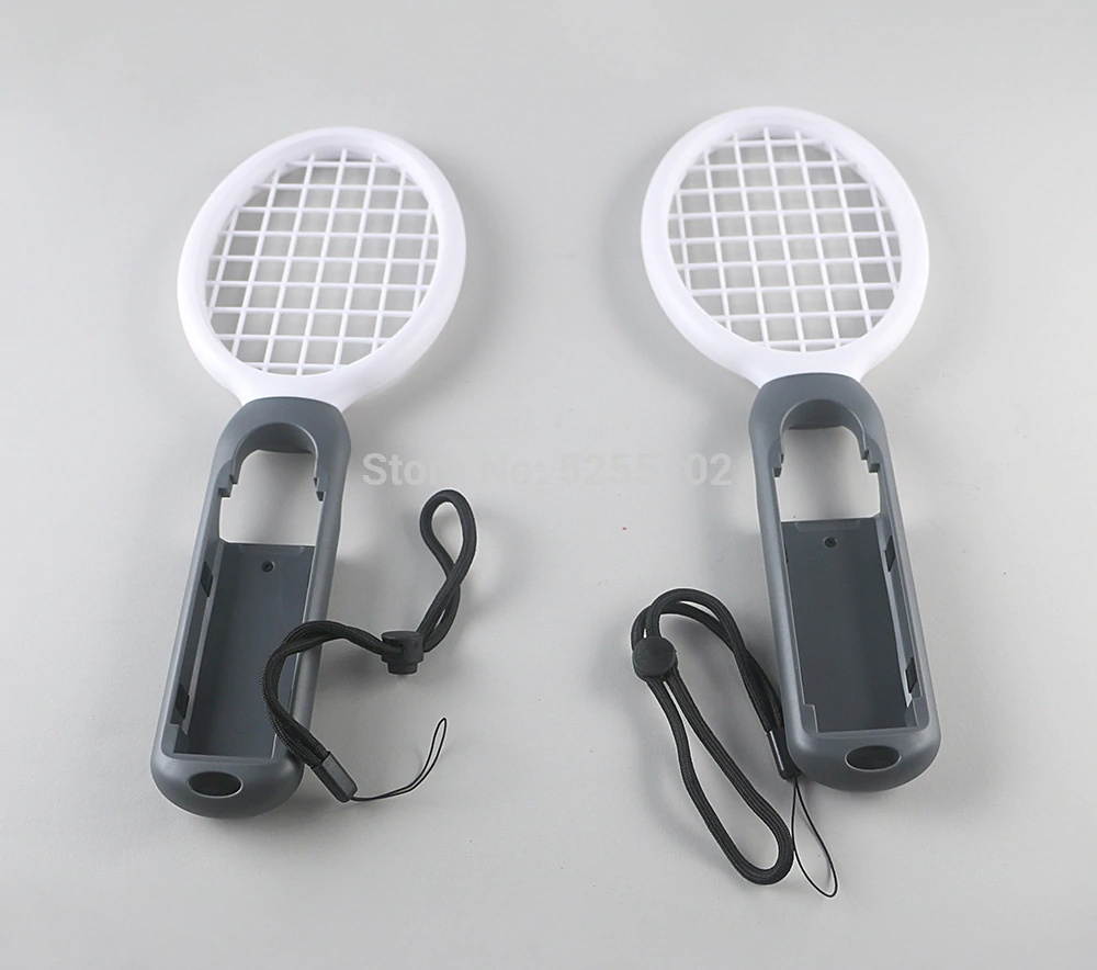1pair Left Right Tennis Racket Handle Controller with Hand Strap for Nintend Switch NS Tennis ACE Game Player Controller