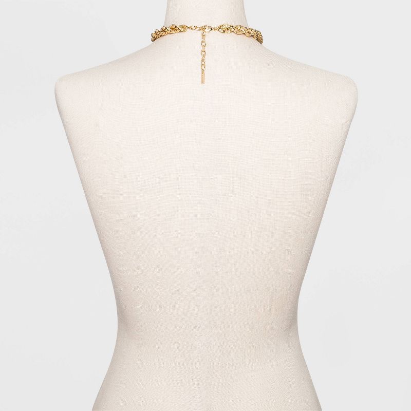 SUGARFIX by BaubleBar Braided Link Chain Statement Necklace - Gold