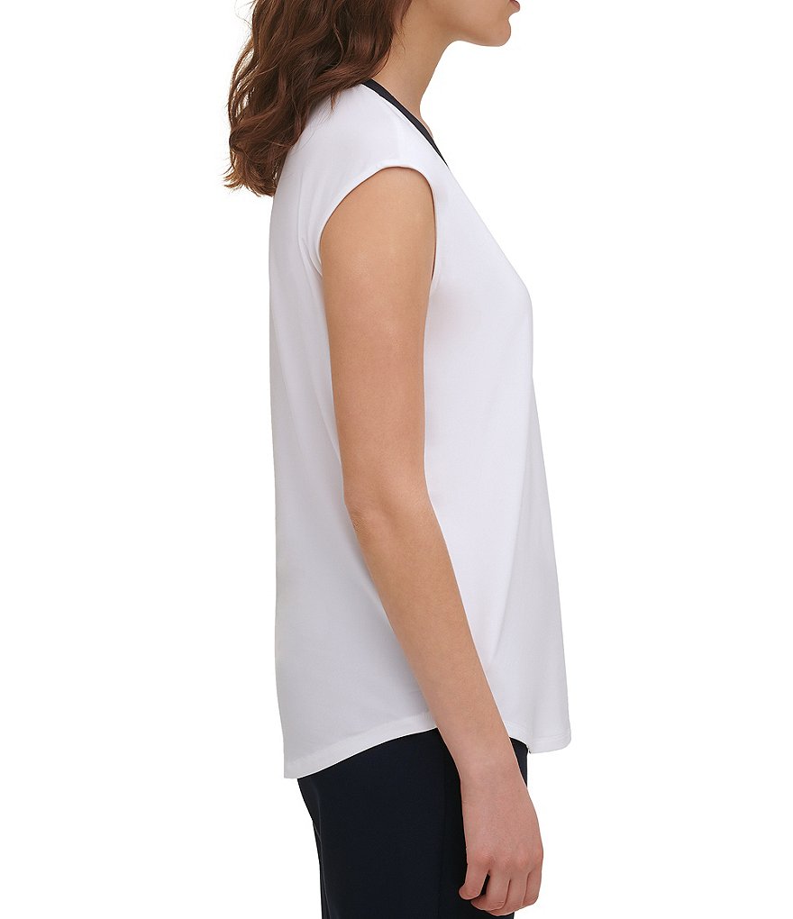 Tommy Hilfiger Contrast Trim Georgette Blouse