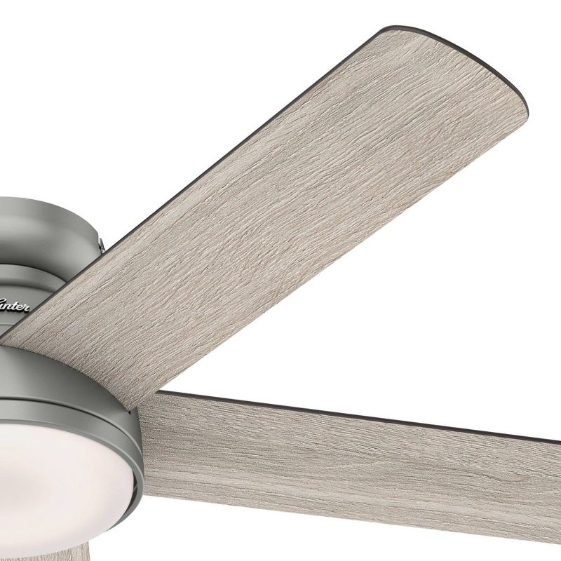 54" Romulus Low Profile Ceiling Fan with Remote Silver (Includes LED Light Bulb) - Hunter Fan