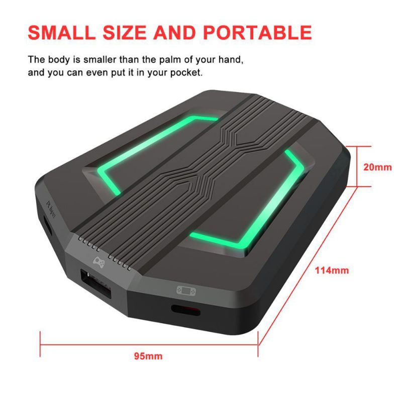 HXSJ P6 Gaming Keyboard and Mouse Adapter for PS4/Xbox One/Xbox 360/PS3/Nintendo Switch, RGB Gaming Combo for Game Console