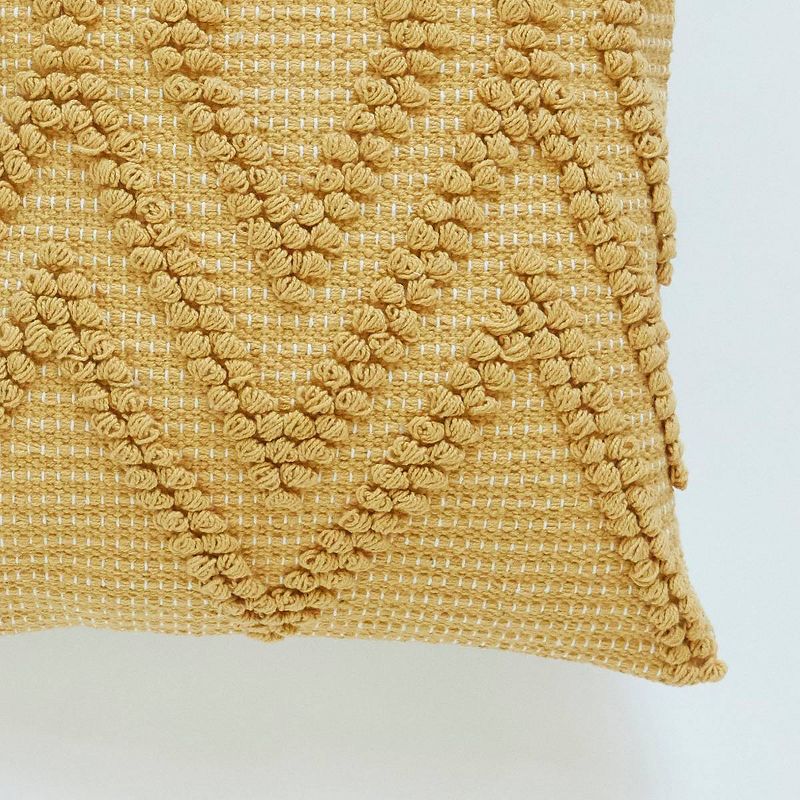 16"x22" Diamond Patterned Lumbar Throw Pillow Ochre - Patina Vie