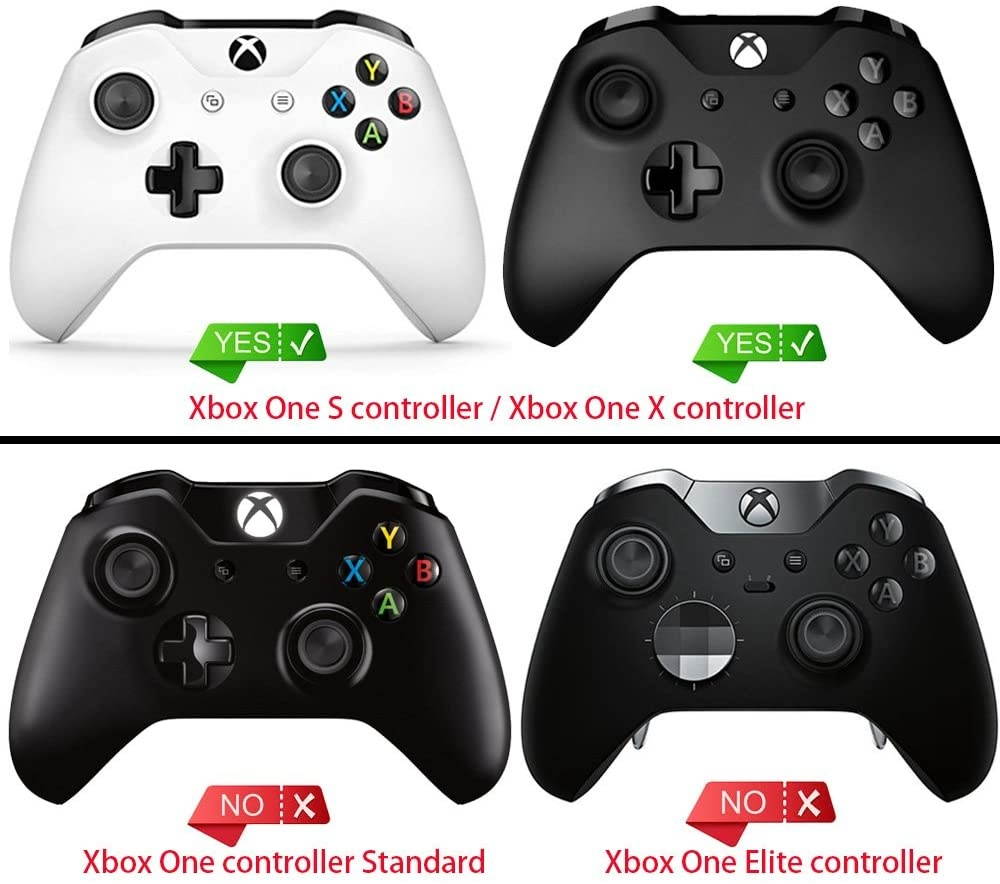 eXtremeRate Replacement Non-Slip Side Rails Handles, Game Improvement Back Panels for Xbox One S, Xbox One X Controller - Textured Black