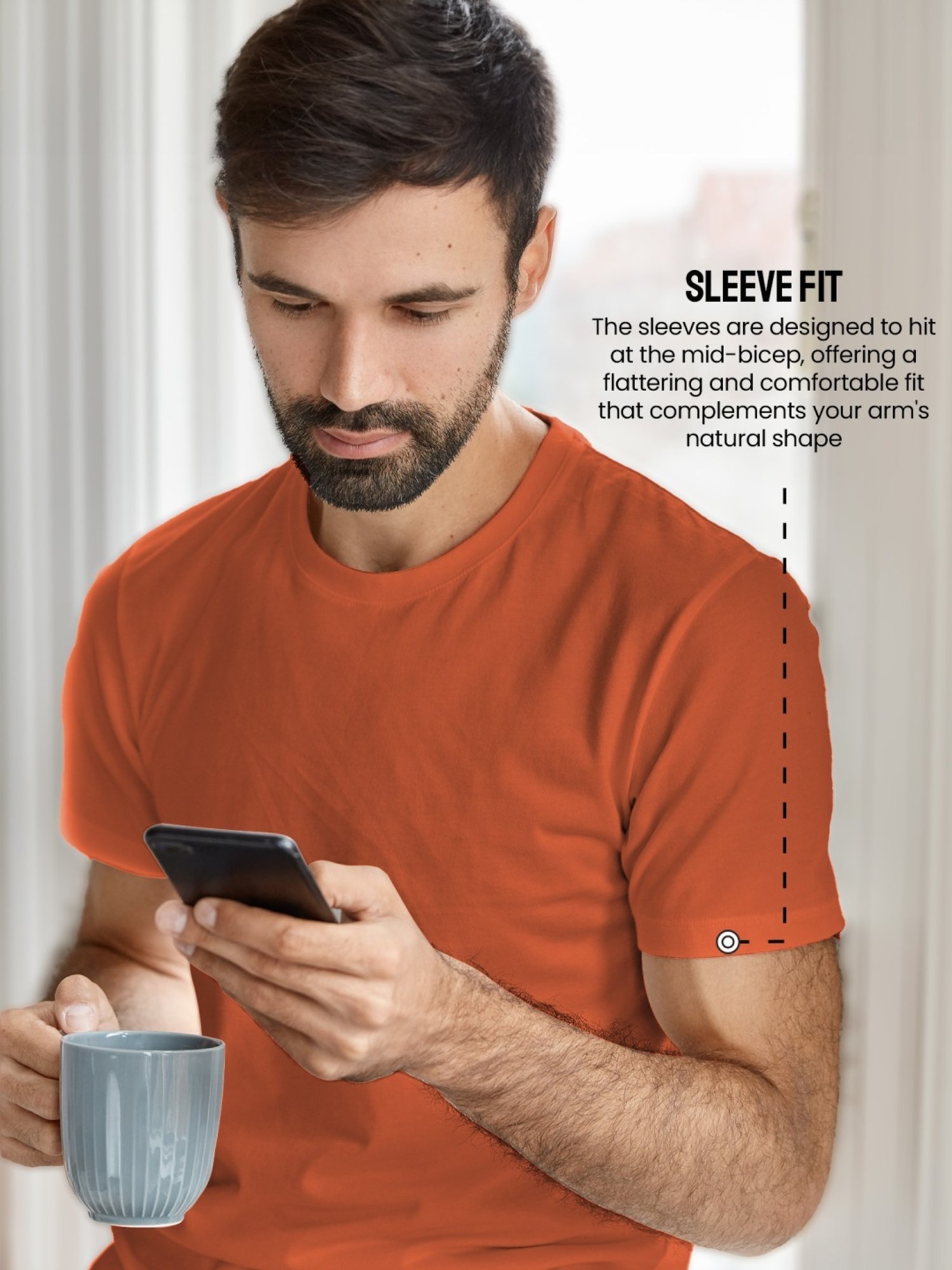 Freecultr Rust Orange Cotton Regular Fit T-Shirt