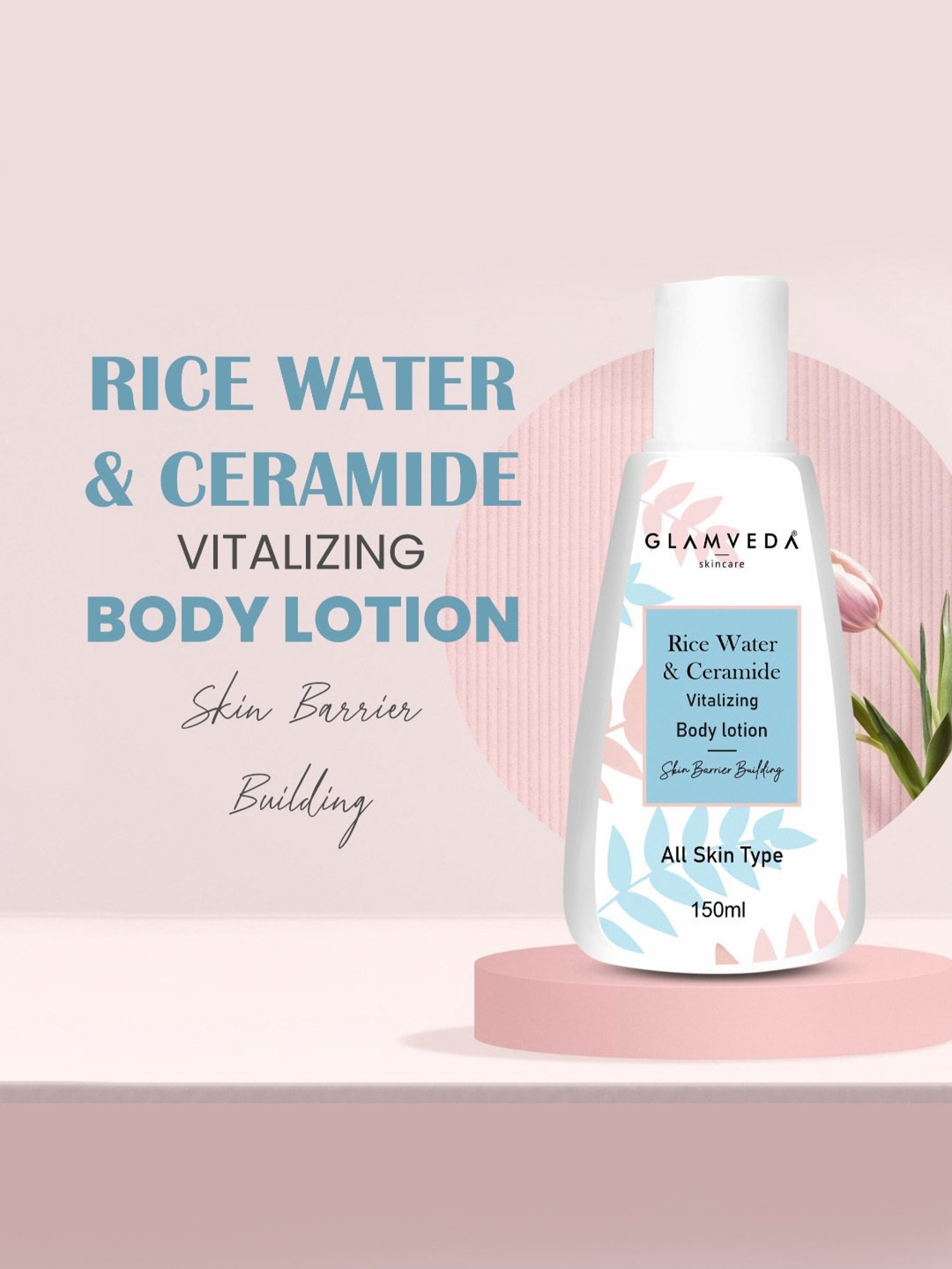 Glamveda Rice Water & Ceramide Vitalizing Body Lotion - 150 ml