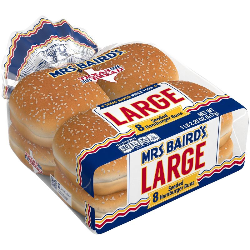 Mrs. Baird's Large Sesame Hamburger Buns - 18.25oz