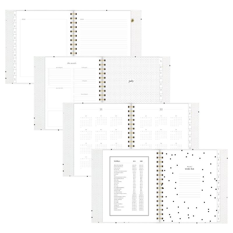 2021-22 Academic Planner 8.75" x 6.875" Concealed Wire Weekly/Monthly Black & White Dot - Sugar Paper™