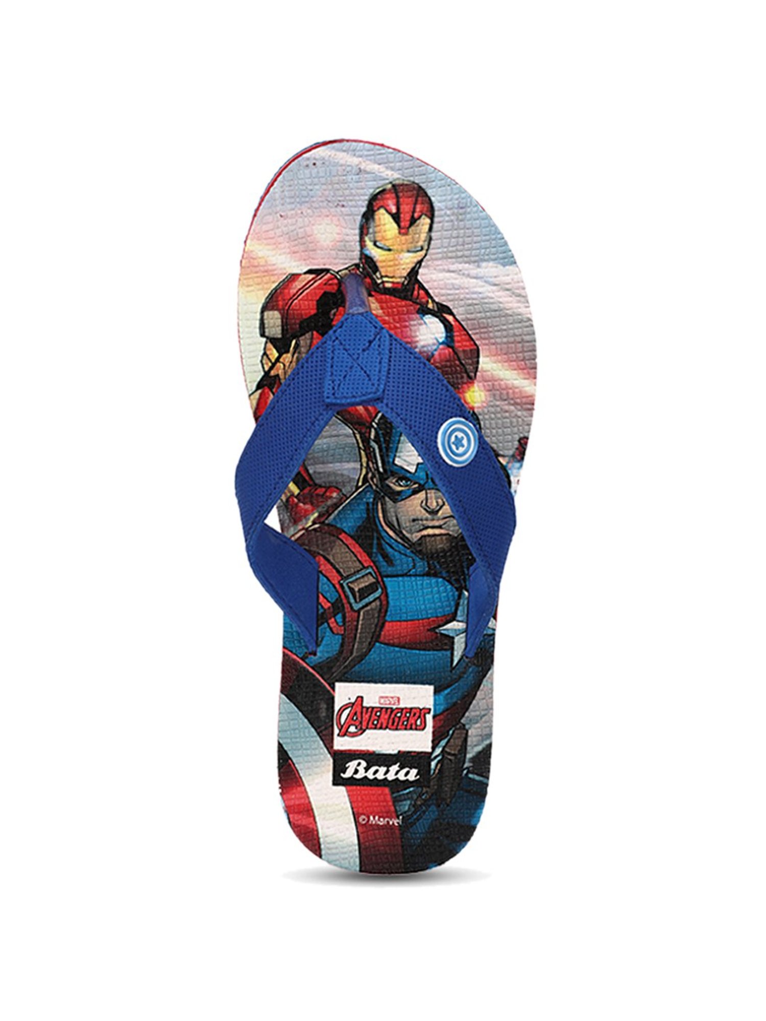 Yellow by Westside Navy Stripe Pattern Slides