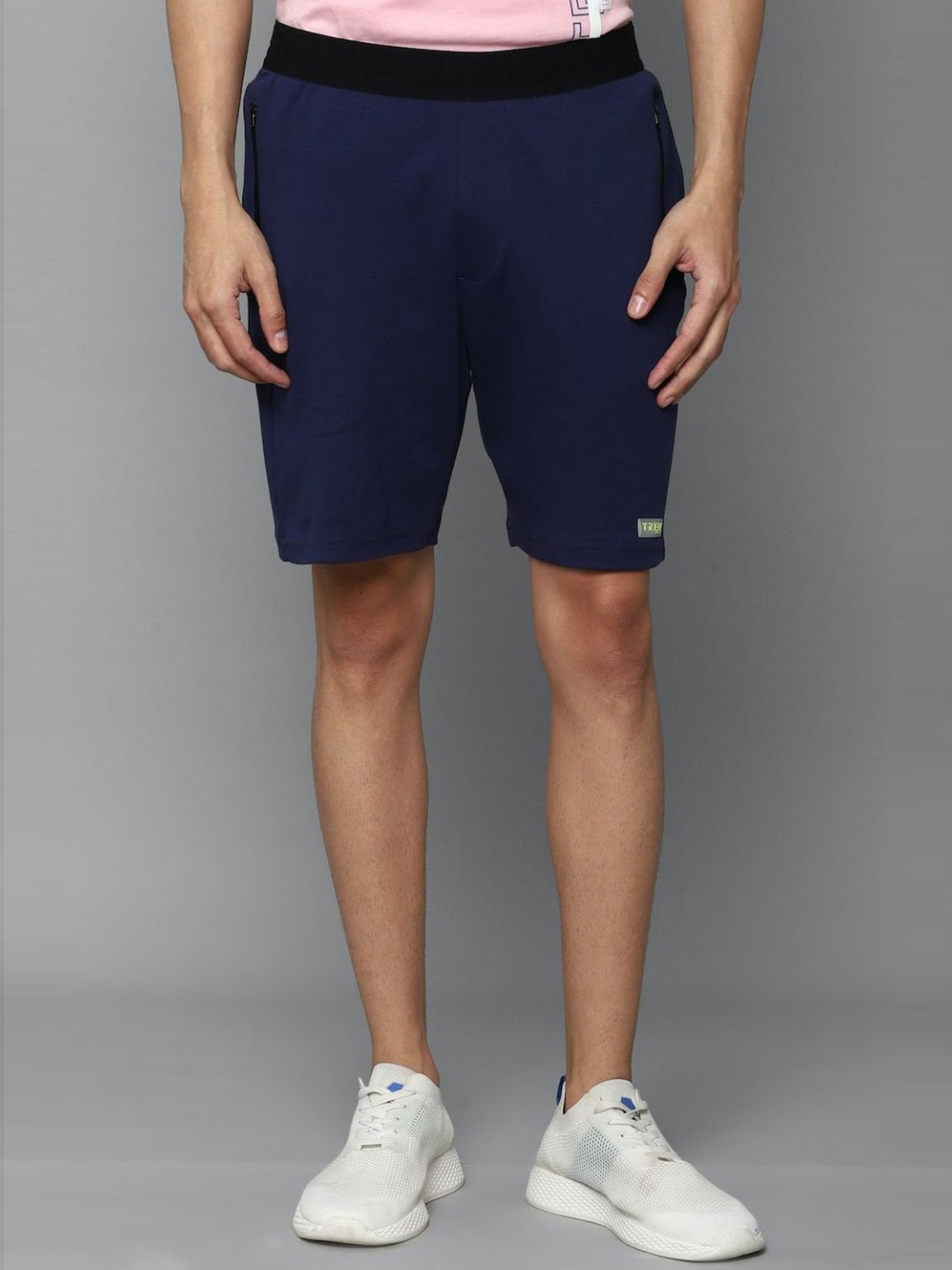 Tribe by Allen Solly Navy Cotton Slim Fit Shorts