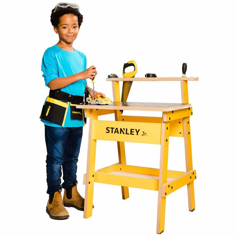 Red Tool Box Stanley Jr. Wood Work Bench | Real Tools for Kids