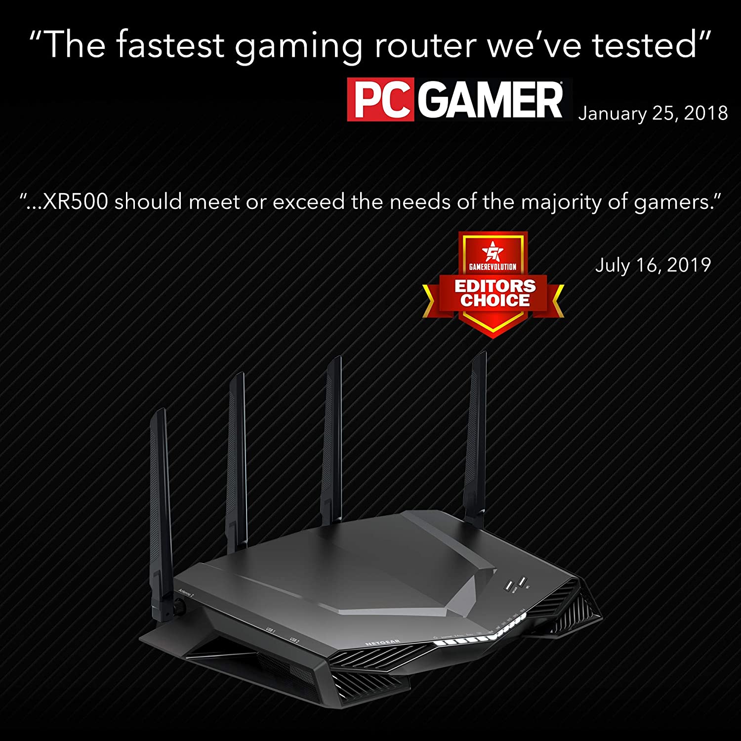 NETGEAR Nighthawk Pro Gaming XR500 Wi-Fi Router with 4 Ethernet Ports and Wireless Speeds Up to 2.6 Gbps, AC2600, Optimized for Low Ping