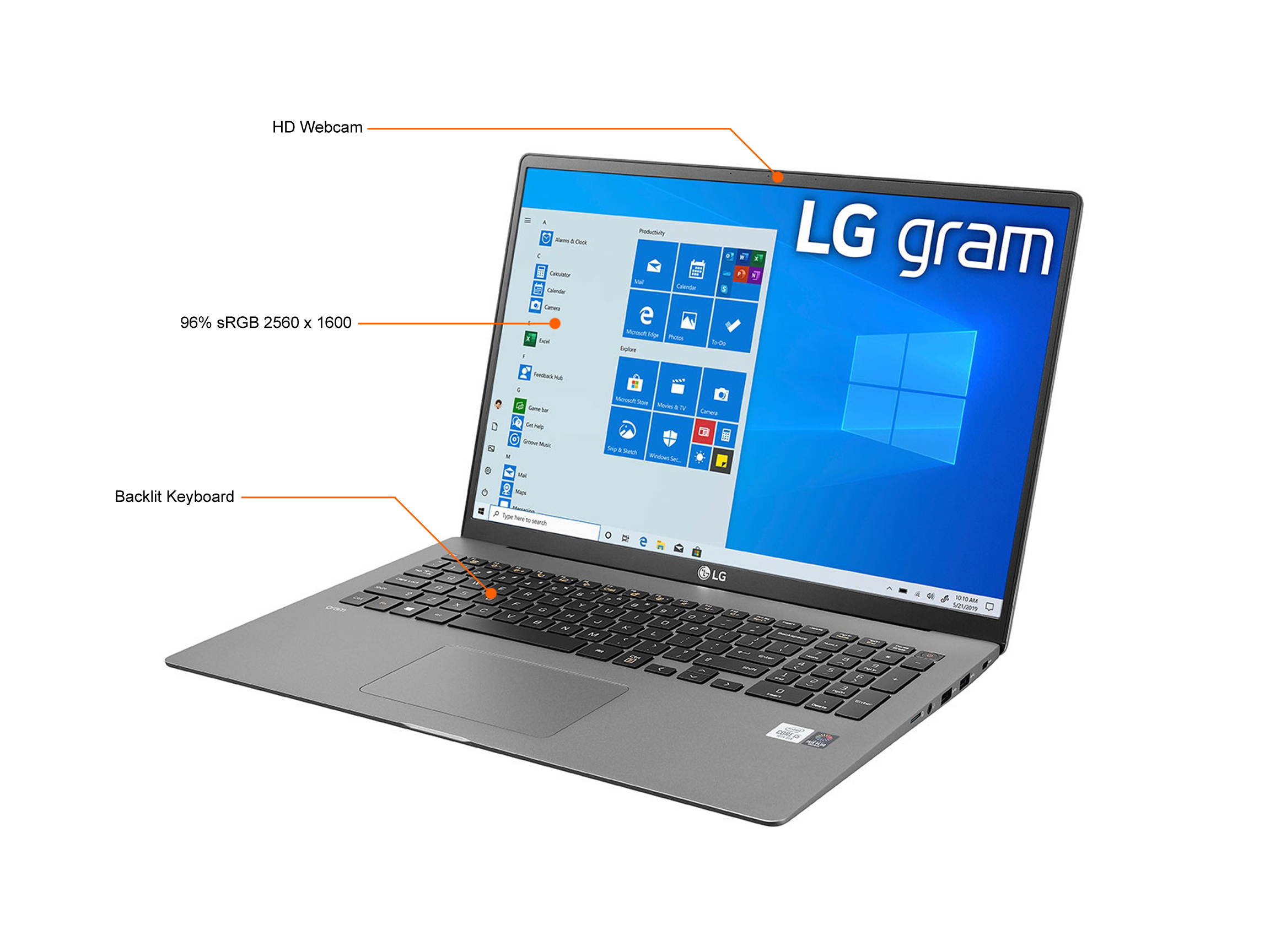 LG Gram Ultra-Slim Laptop 17Z95N-G.AAS8U1 Intel Core i7 11th Gen 1165G7 (2.80 GHz) 16 GB Memory 1 TB NVMe SSD Intel Iris Xe Graphics 17" IPS 2560 x 1600 Windows 10 Home 64-bit