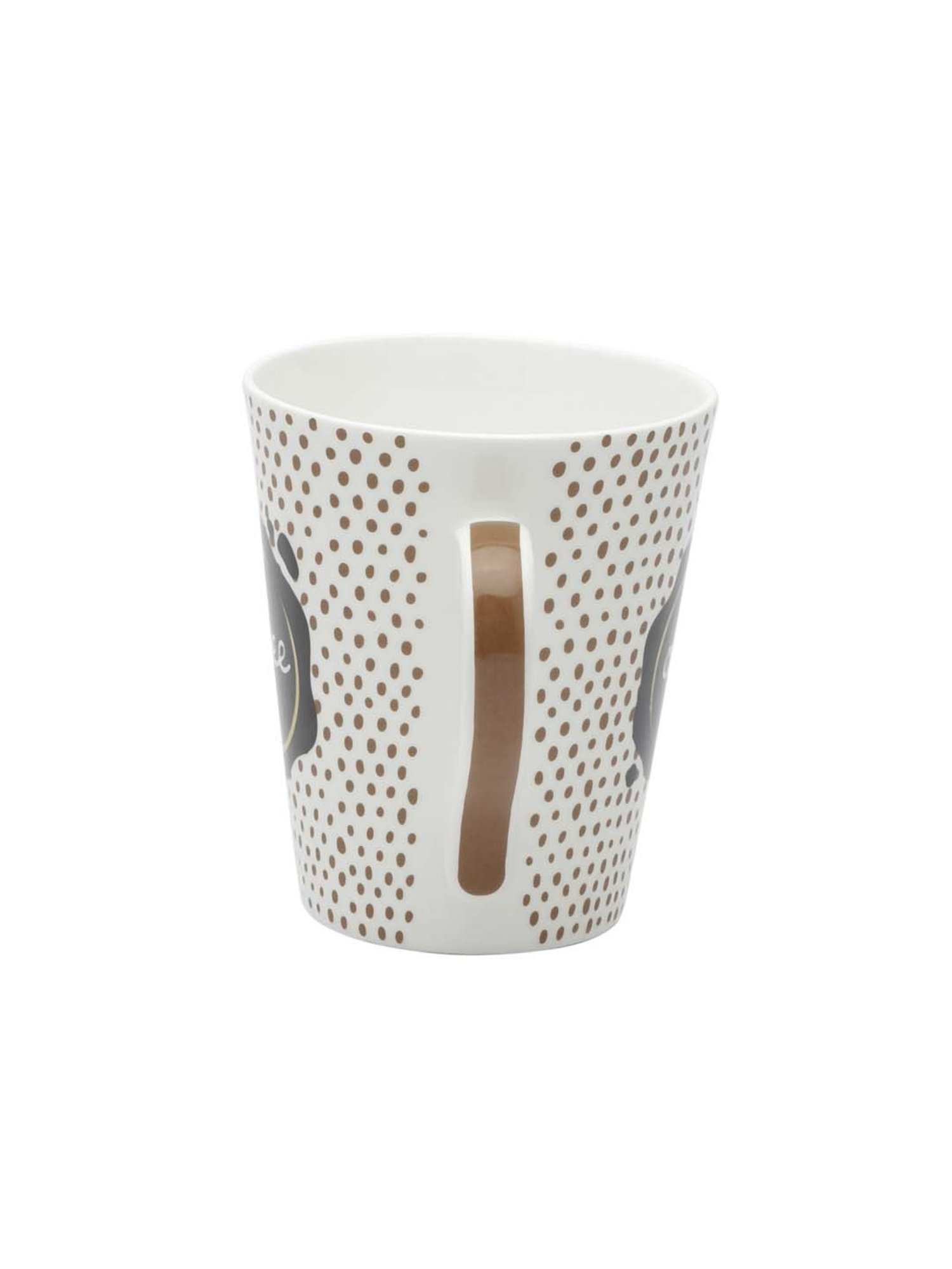 JCPL White & Black Ceramic 9.4 cm Milk Mug (0.33 L) - Set of 2