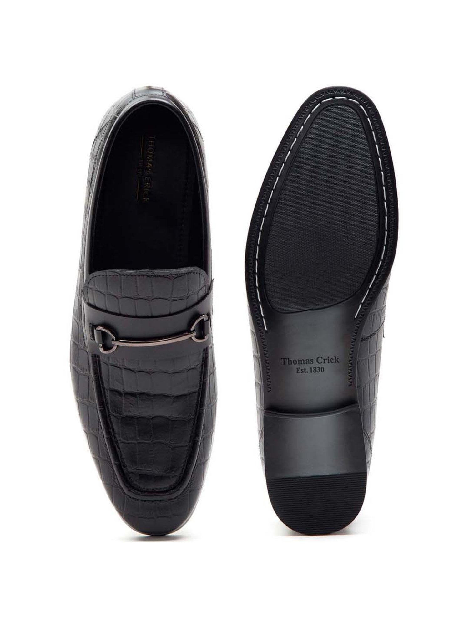 THOMAS CRICK Men's Black Formal Loafers