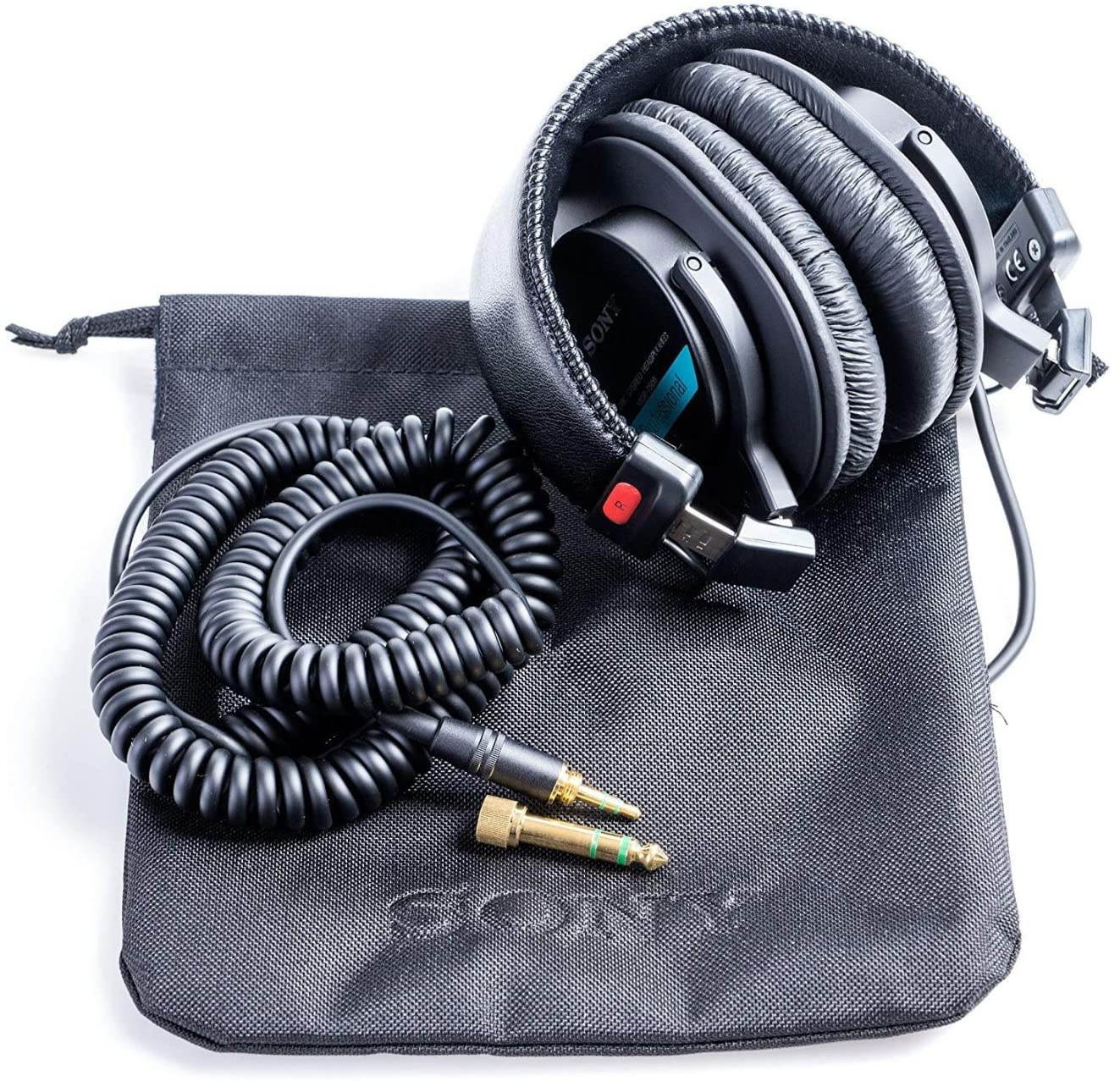 Sony MDR7506 Professional Large Diaphragm Headphone with Knox Gear Hard Shell Headphone Case Bundle (2 Items)