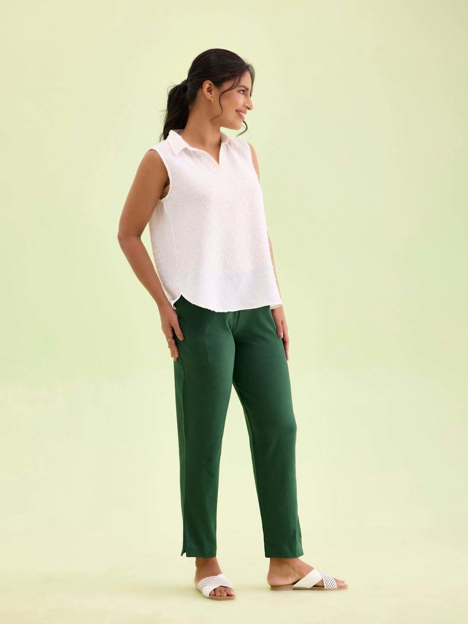 Go Colors! Golf Green Plain Pants