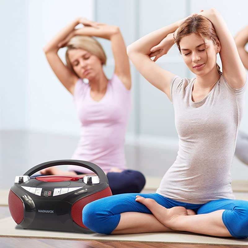 MD6949 CD Boombox with AMFM Radio amp Bluetooth Wireless Technology RedBlack