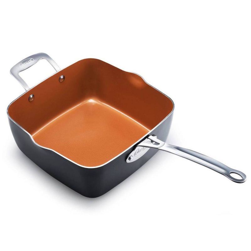 Gotham Steel Ti-cerama 11" Deep Square Pan with Lid